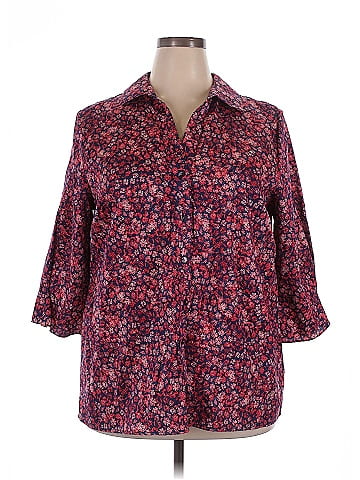 Foxcroft 3/4 Sleeve Button-Down Shirt (view 1)