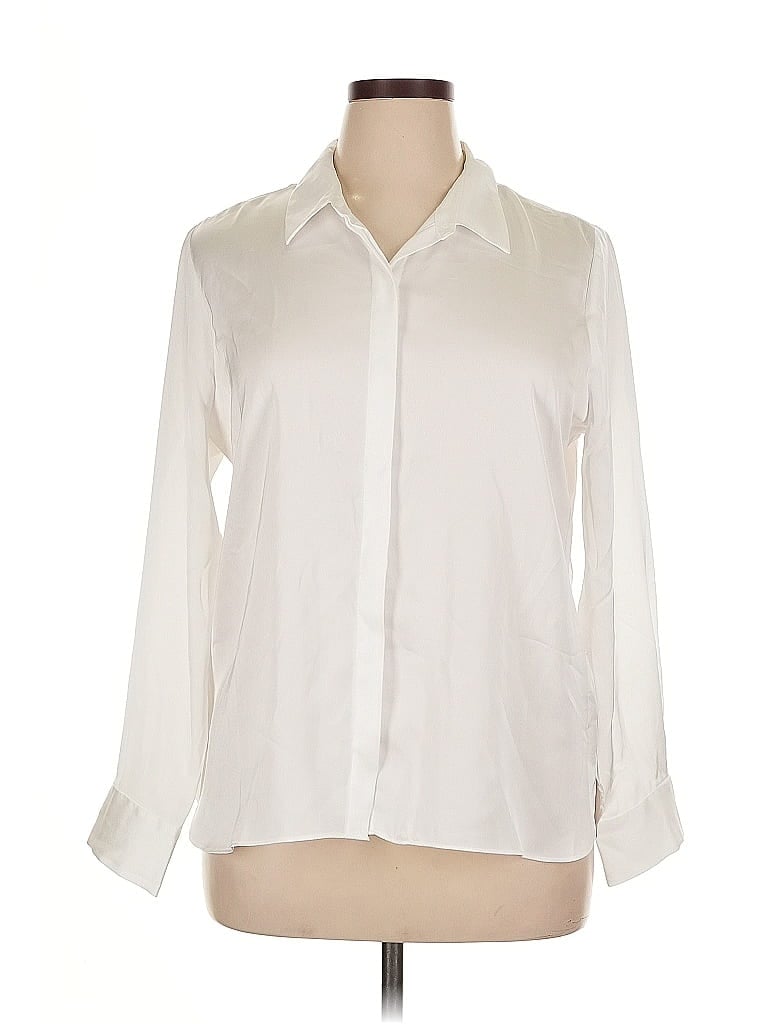 Pre-owned A New Day Long Sleeve Blouse In White