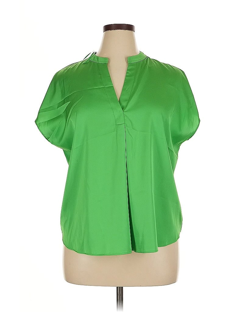 Pre-owned Rachel Rachel Roy Short Sleeve Blouse In Green