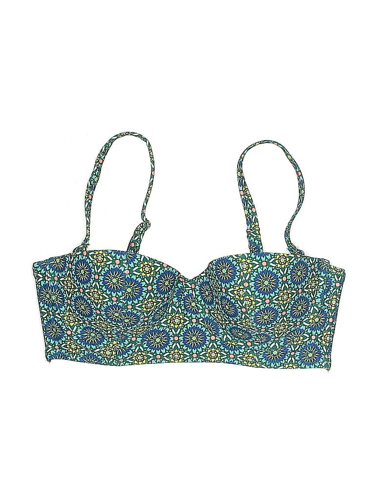 Pre-owned Old Navy Swimsuit Top Green Paisley Pattern Swimwear