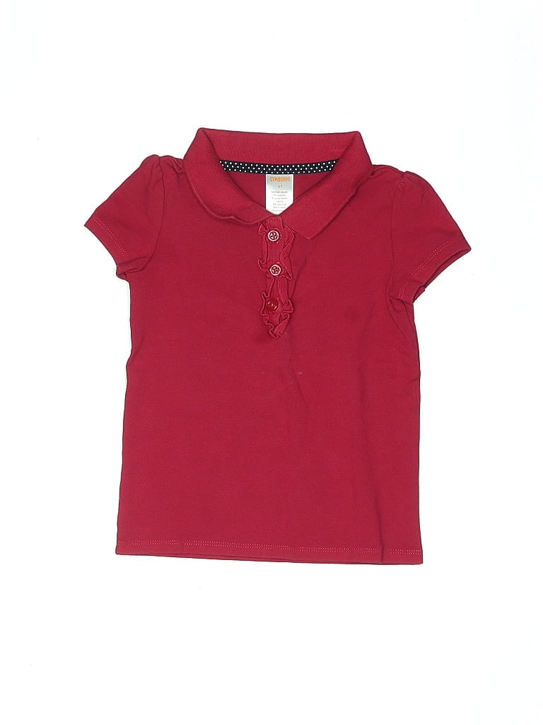 Pre-owned Gymboree Kids' Short Sleeve Top Burgundy Collared Neckline Tops