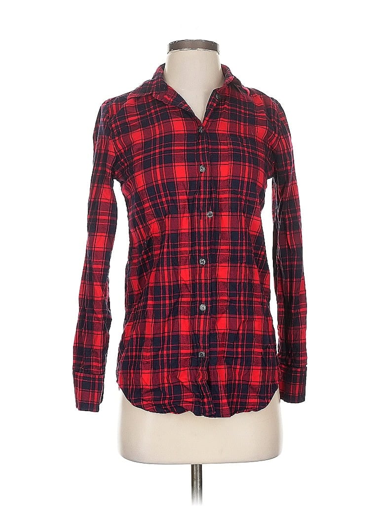 Pre-owned J.crew Factory Store Long Sleeve Button Down Shirt In Red