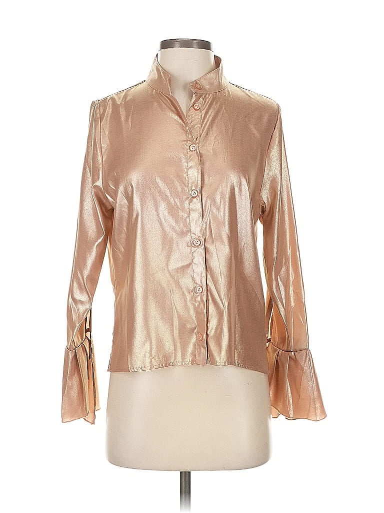Pre-owned As By Df 3/4 Sleeve Blouse In Gold