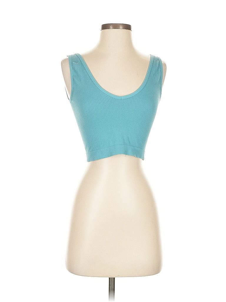 COLSIE Pre-owned Tank Top Teal Strapless Neckline Tops In Blue
