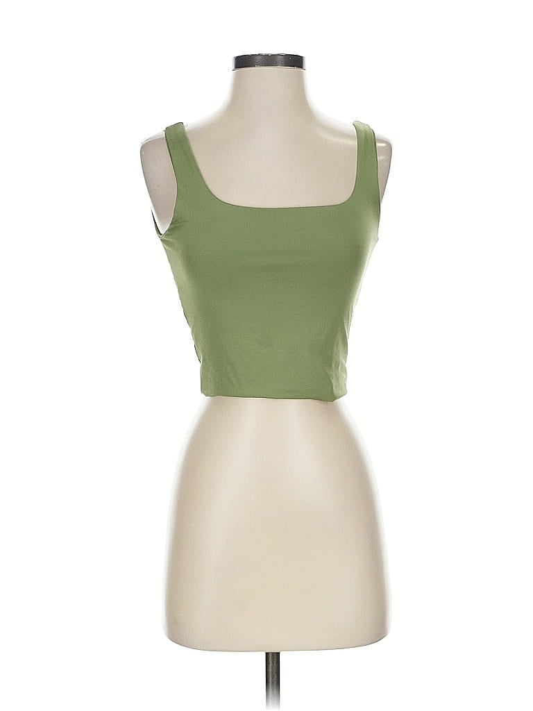 Pre-owned Unbranded Tank Top Green Strapless Neckline Tops