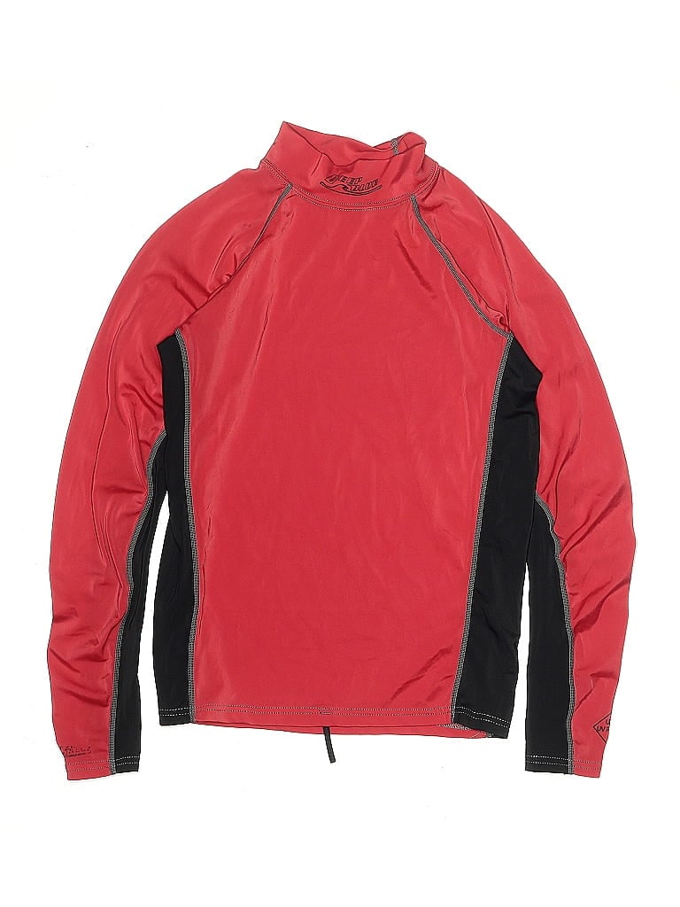 Pre-owned Deep Blue Kids' Rash Guard In Red