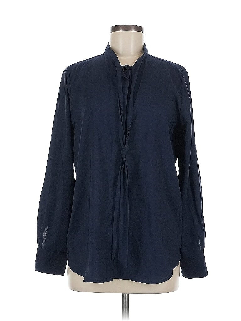 Pre-owned Ann Taylor Long Sleeve Blouse In Blue