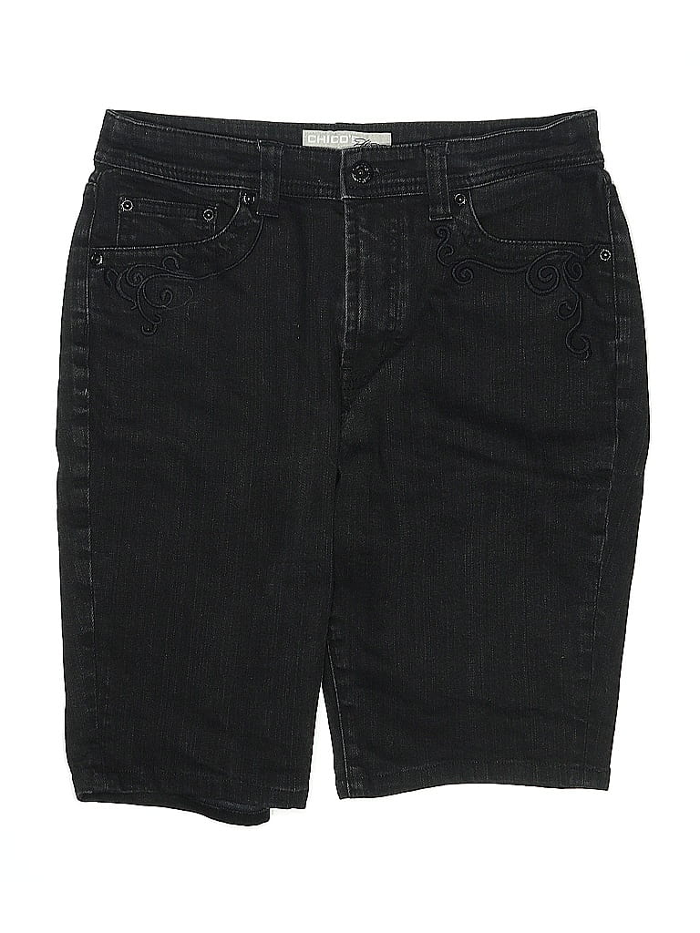 Pre-owned Chico's Denim Shorts In Black