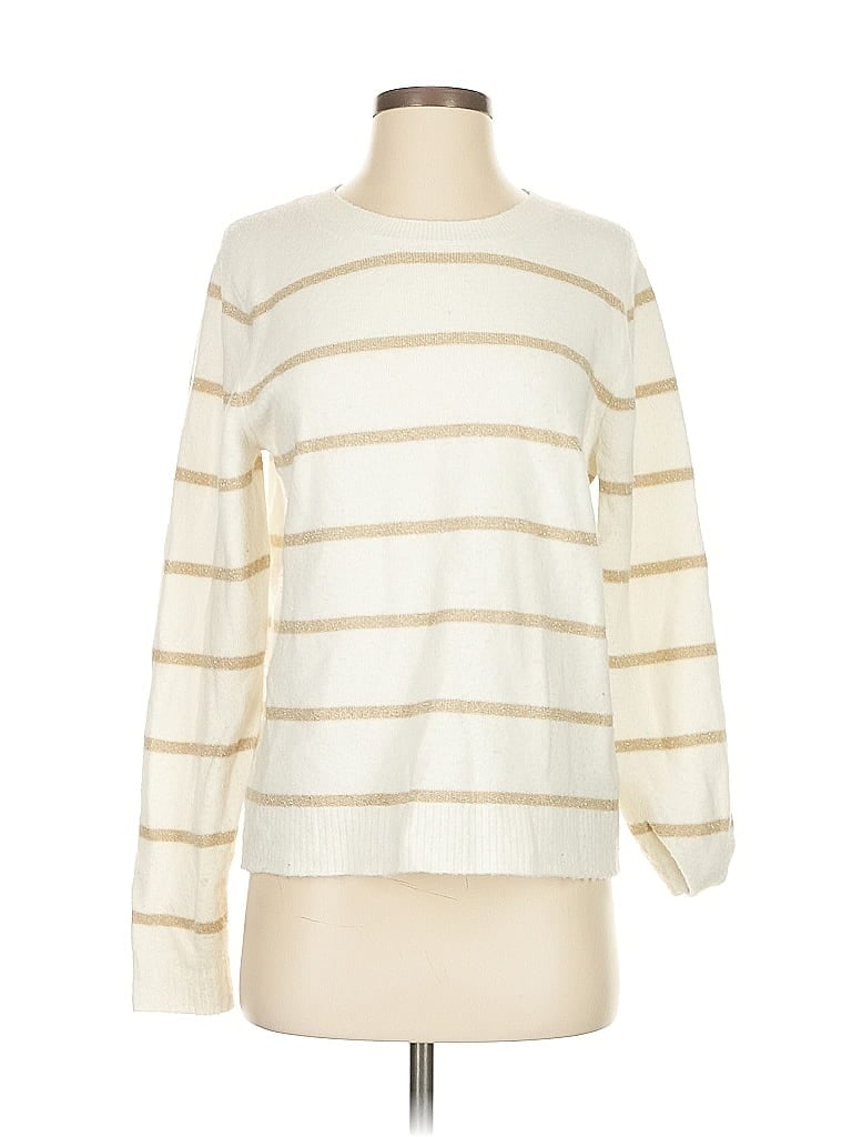 Pre-owned J.crew Factory Store Pullover Sweater In White