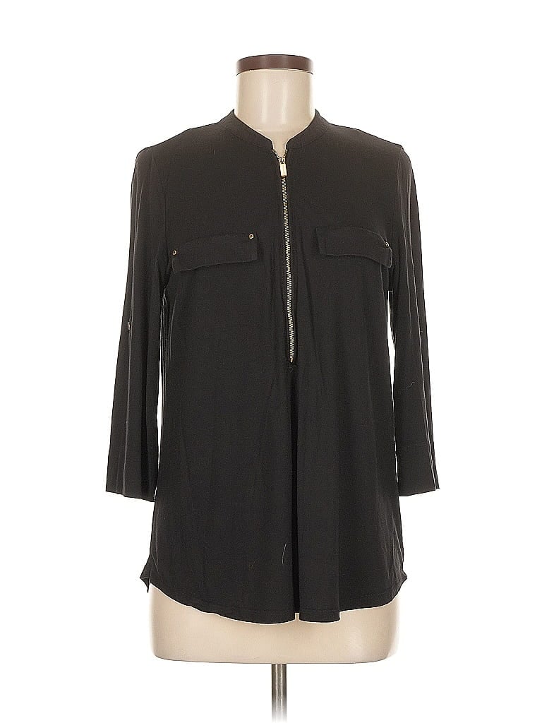 Click to view more detailed imagery on our partner's website Pre-owned Calvin Klein 3/4 Sleeve Button Down Shirt In Black