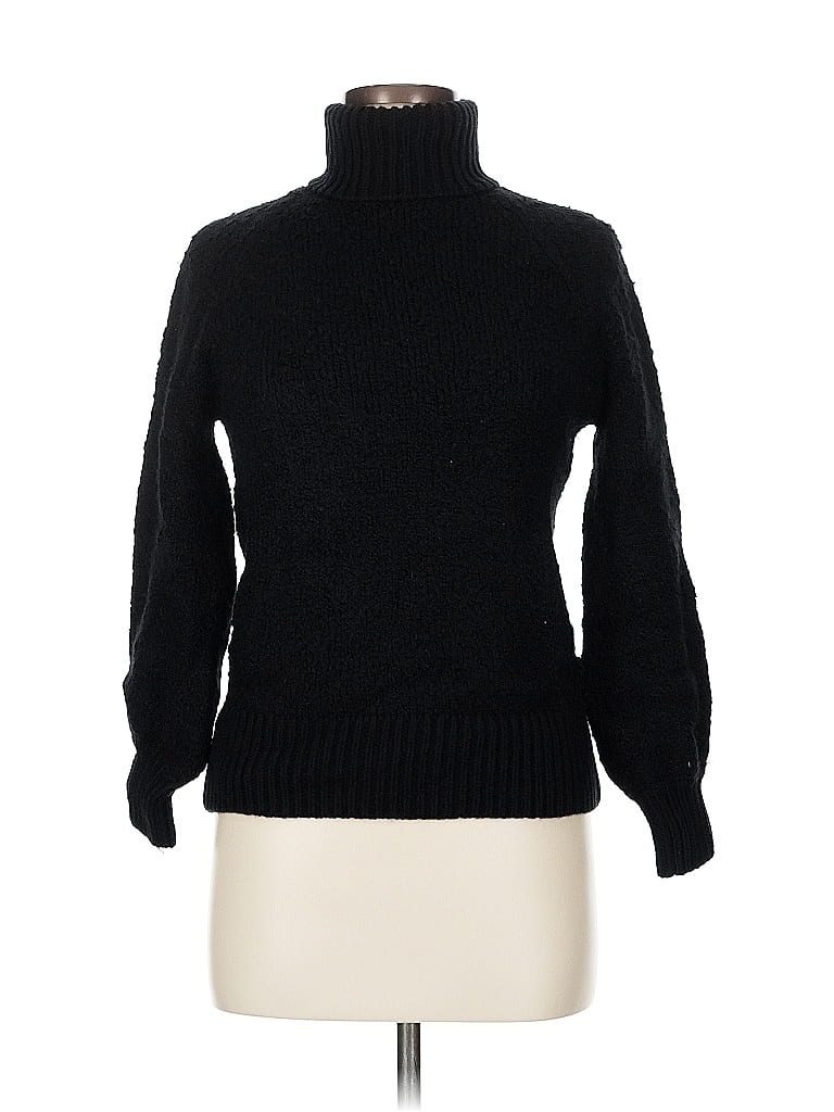 Pre-owned Who What Wear Turtleneck Sweater In Black