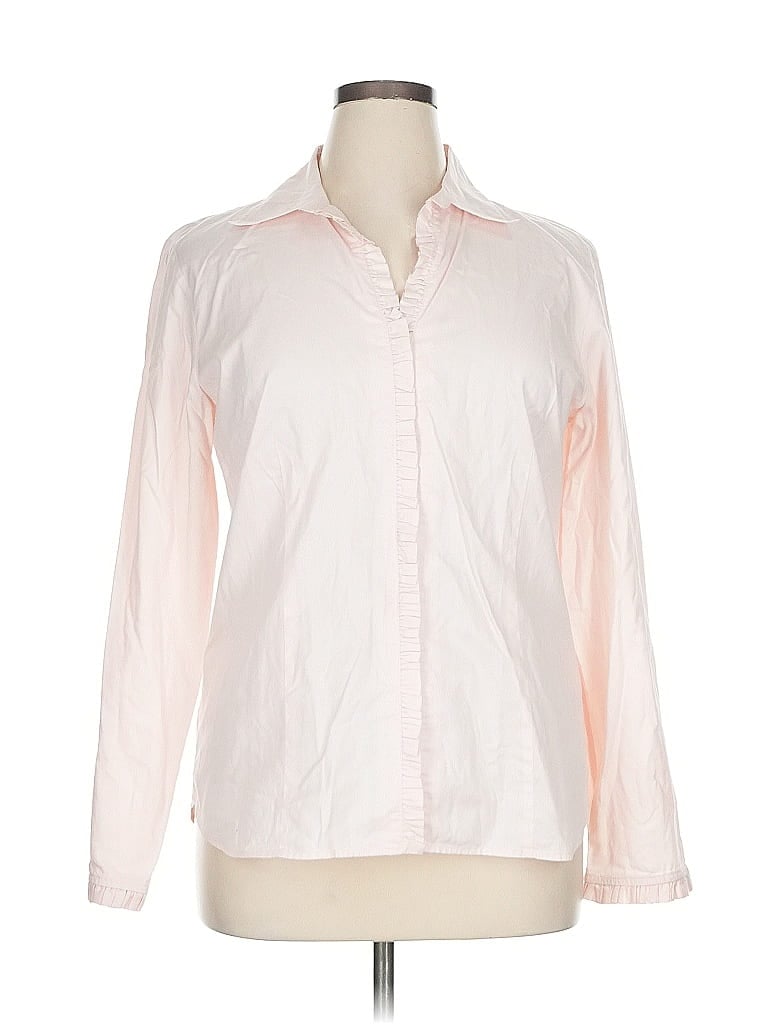 Pre-owned Ann Taylor Factory Long Sleeve Blouse In Pink