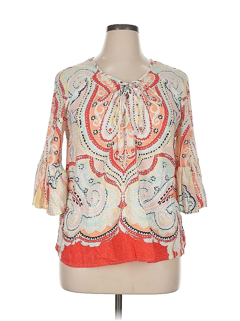 NEW DIRECTIONS Pre-owned 3/4 Sleeve Blouse In Orange
