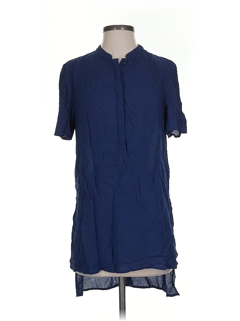 Pre-owned Bcbgeneration Short Sleeve Blouse In Blue