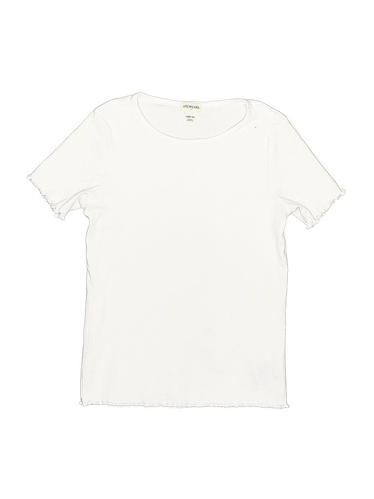 Click to view more detailed imagery on our partner's website Pre-owned Crewcuts Outlet Kids' Short Sleeve Top Ivory Crew Neck Tops In White