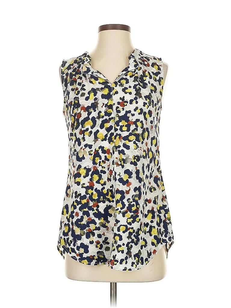 Pre-owned Cabi Sleeveless Blouse In White