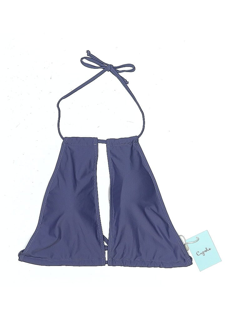 Pre-owned Cupshe Swimsuit Top Purple Solid Pattern Swimwear