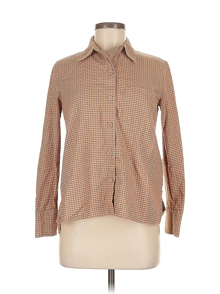 Pre-owned Mng Suit Long Sleeve Button Down Shirt In Brown