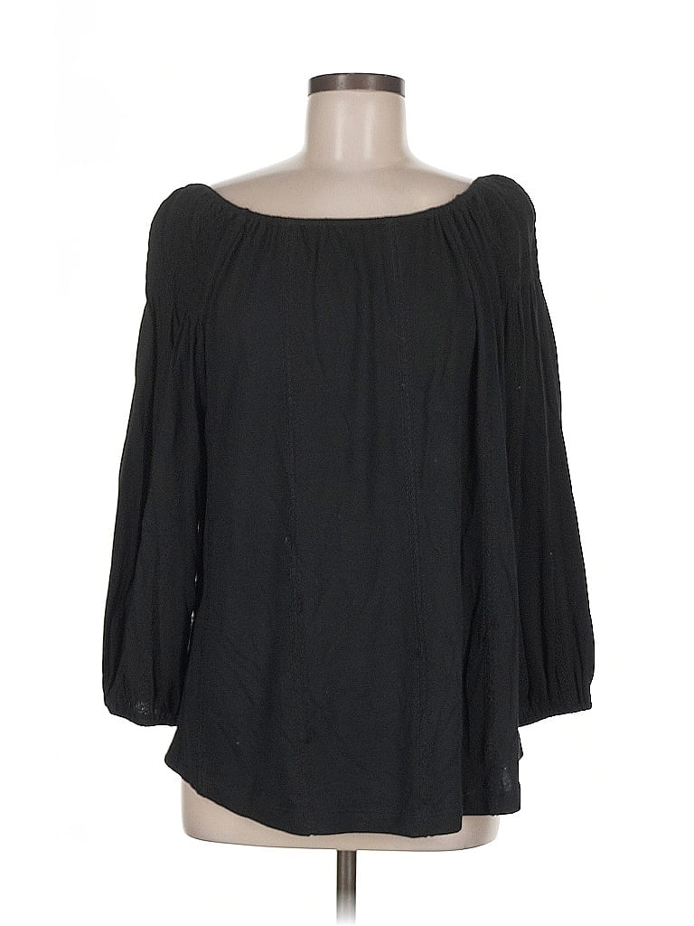 Pre-owned Polo Ralph Lauren 3/4 Sleeve Blouse In Black