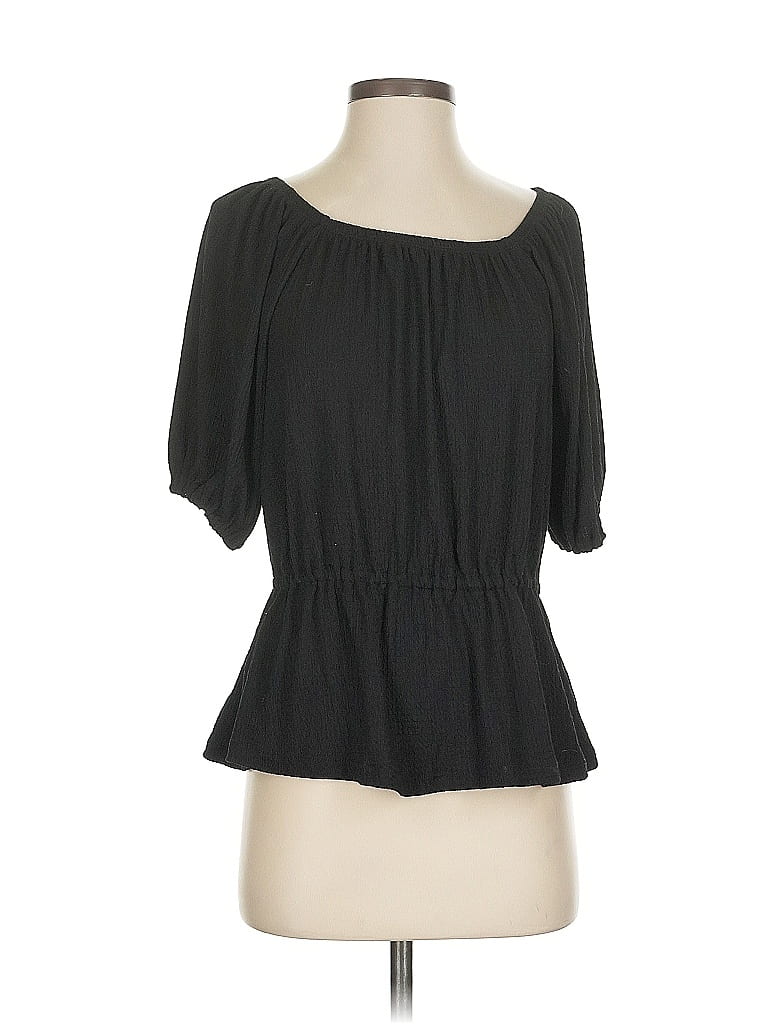 Click to view more detailed imagery on our partner's website Pre-owned Love Cameron Short Sleeve Blouse In Black