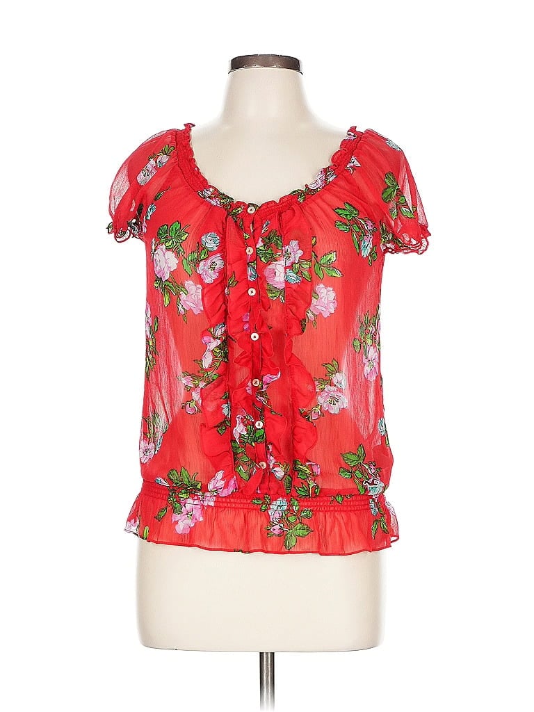 Pre-owned Hollister Short Sleeve T-shirt In Red