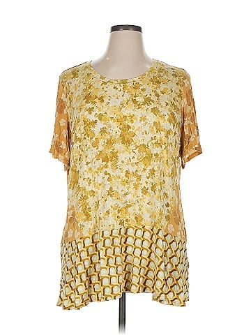 LOGO by Lori Goldstein Short Sleeve Blouse (view 1)