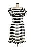 Halston Heritage 100% Polyester Stripes Ivory Casual Dress Size 6 - photo 1