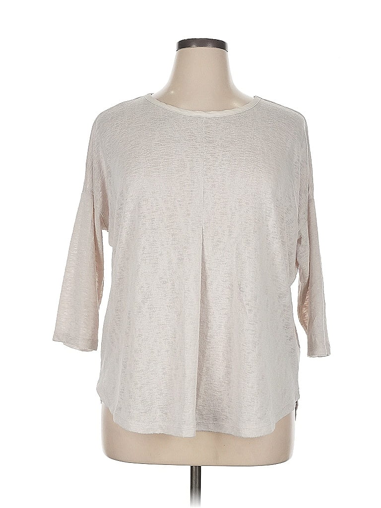 Pre-owned Bobeau 3/4 Sleeve T-shirt In White