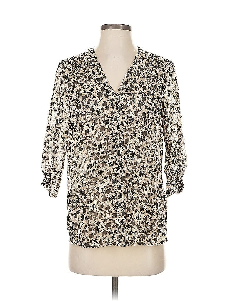 Click to view more detailed imagery on our partner's website Pre-owned Gerard Darel 3/4 Sleeve Blouse In Brown