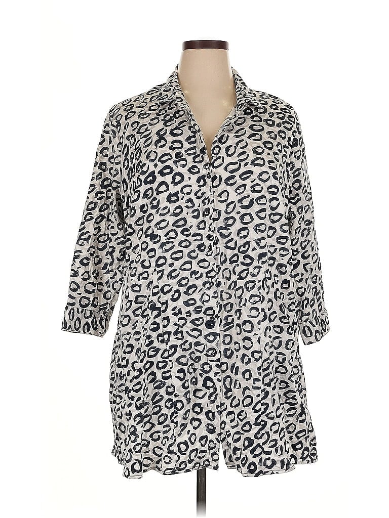 Pre-owned Nic + Zoe 3/4 Sleeve Button Down Shirt In Black