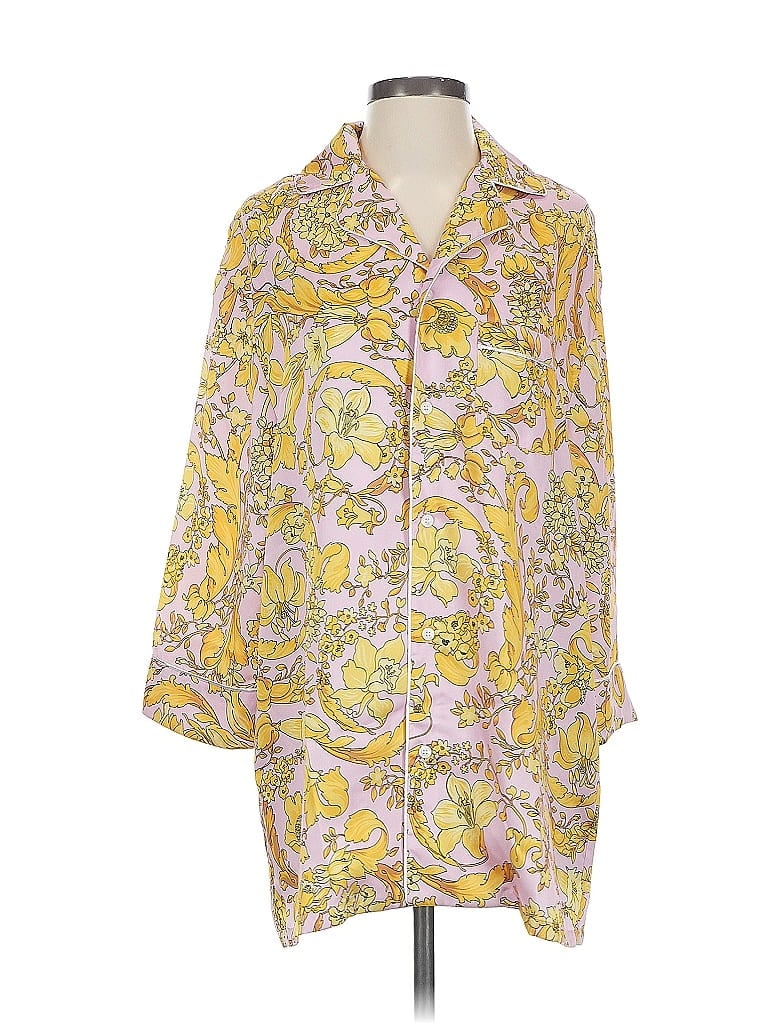 Pre-owned Versace 3/4 Sleeve Blouse In Yellow