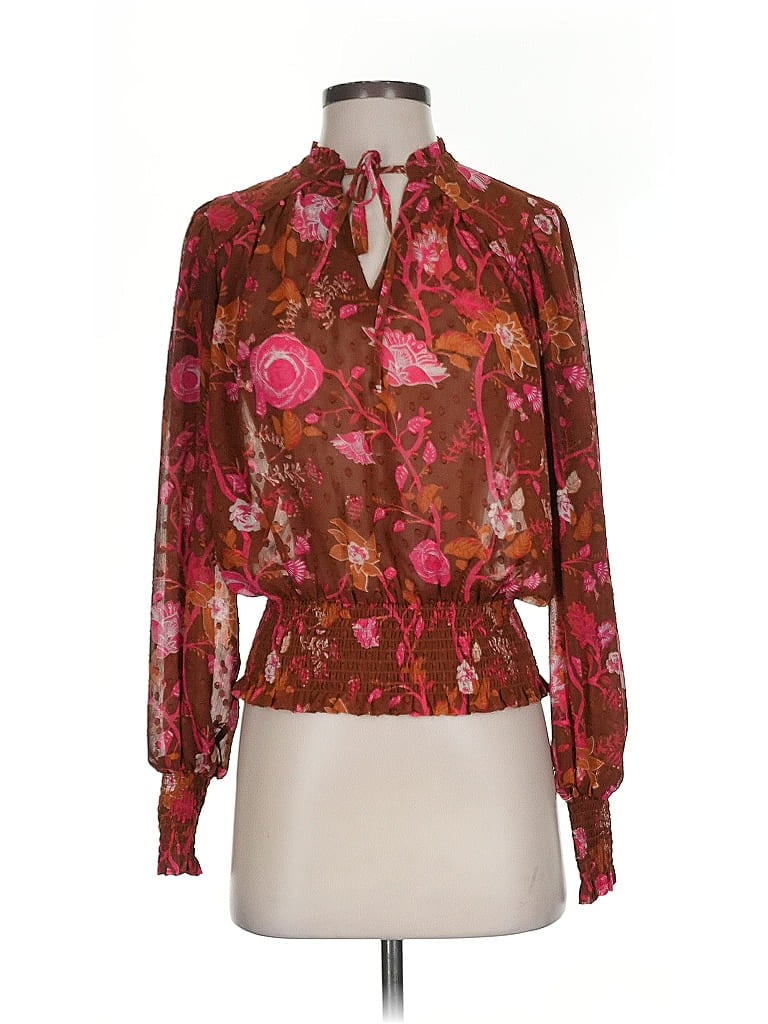 Pre-owned Joie Long Sleeve Blouse In Brown