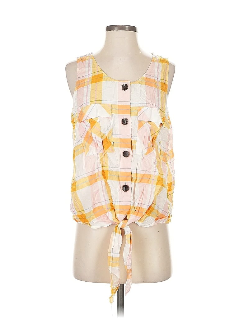 Pre-owned A.n.a. A New Approach Sleeveless Blouse In Yellow