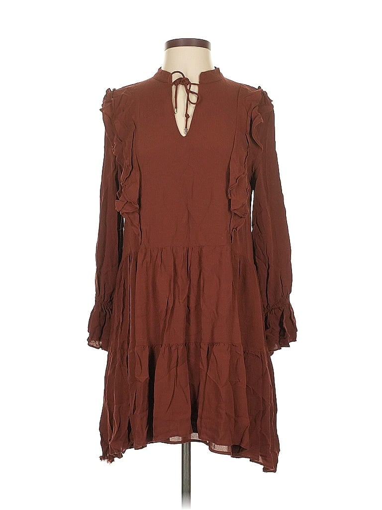 Pre-owned Mng Casual Dress In Brown