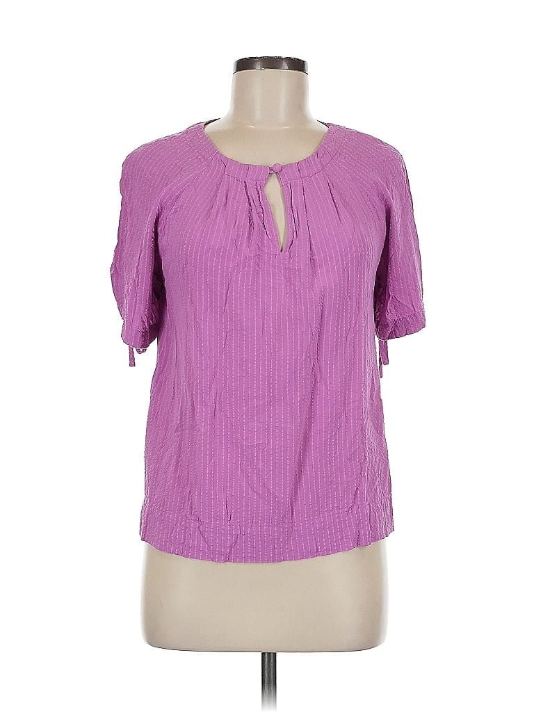 Click to view more detailed imagery on our partner's website Pre-owned Ann Taylor Loft Short Sleeve Blouse In Purple