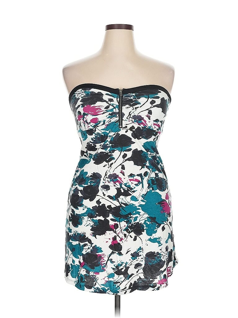 Pre-owned Roxy Sleeveless Top Teal Strapless Neckline Tops In Blue