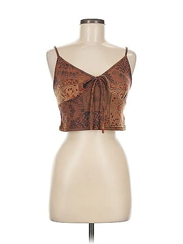 Cider 100% Polyester Brown Tank Top Size M