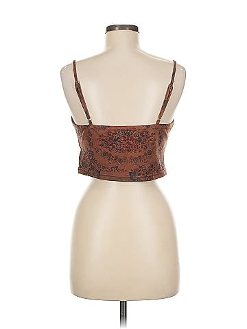 Cider 100% Polyester Brown Tank Top Size M