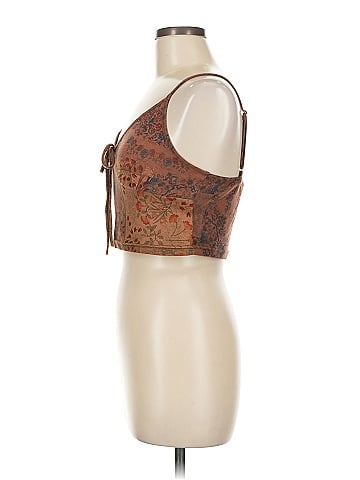 Cider 100% Polyester Brown Tank Top Size M
