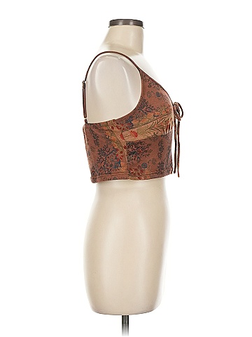 Cider 100% Polyester Brown Tank Top Size M