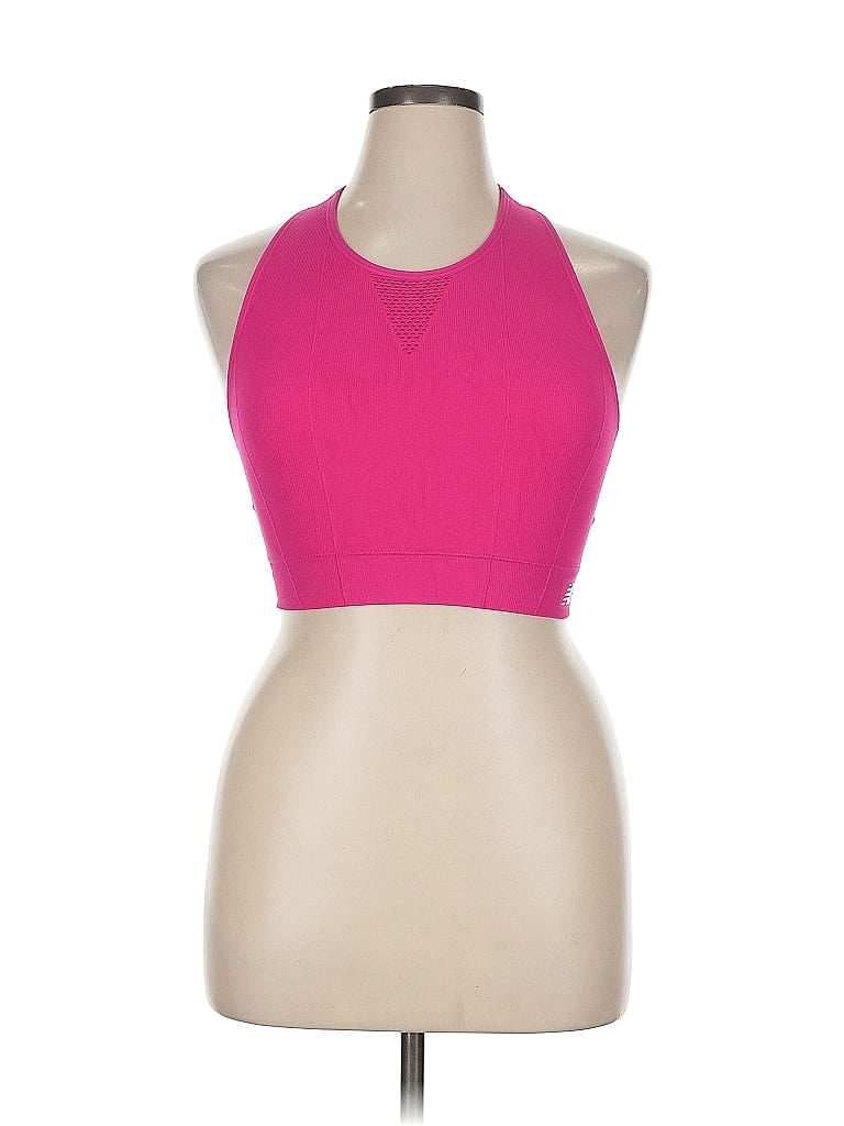 Pre-owned New Balance Tank Top Pink Halter Neckline Tops