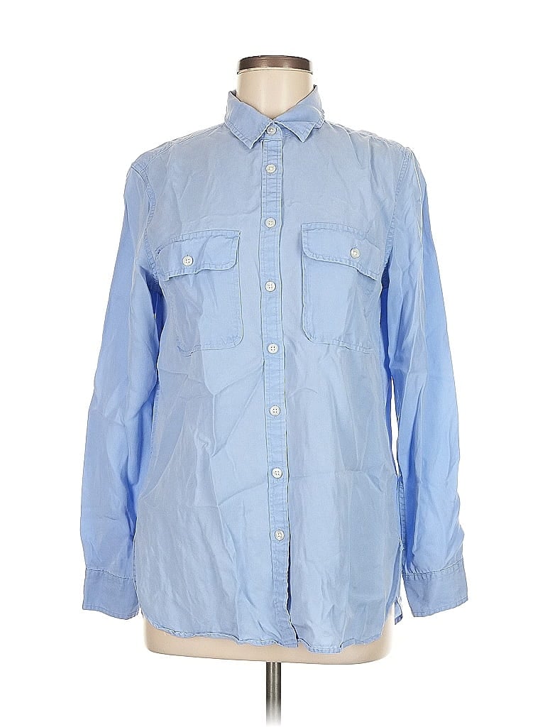 Pre-owned Banana Republic Long Sleeve Button Down Shirt In Blue