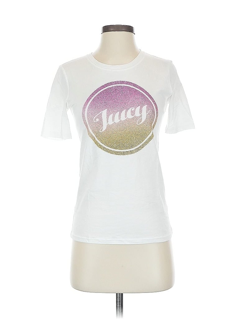 Pre-owned Juicy Couture Short Sleeve T-shirt In White