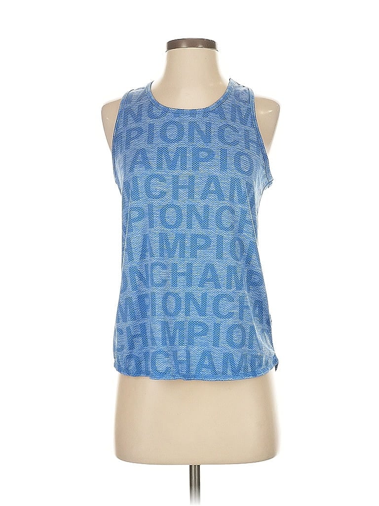 Pre-owned Champion Tank Top Blue Halter Neckline Tops