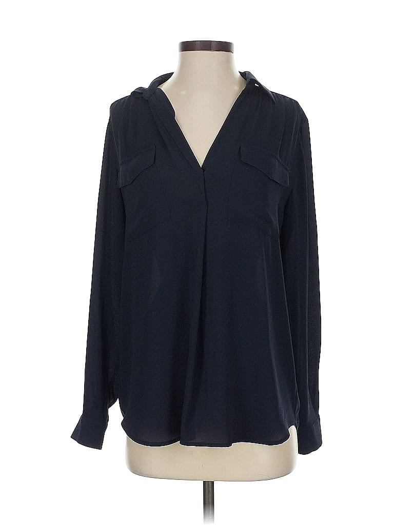 Pre-owned Ann Taylor Long Sleeve Blouse In Blue
