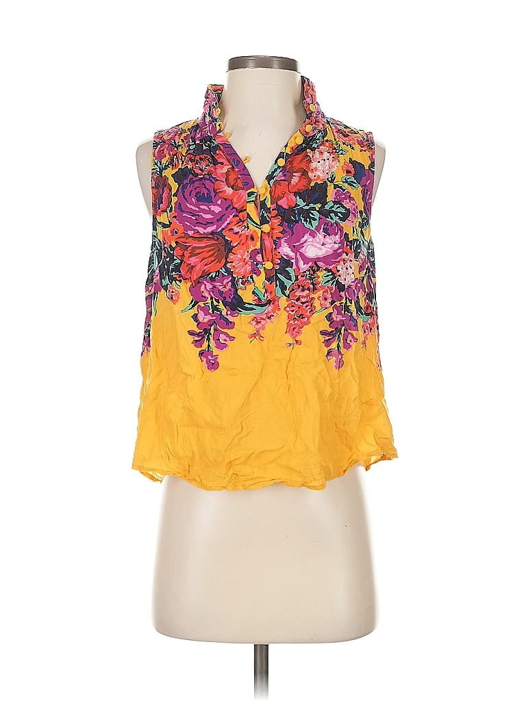 Pre-owned Meadow Rue Sleeveless Blouse In Yellow