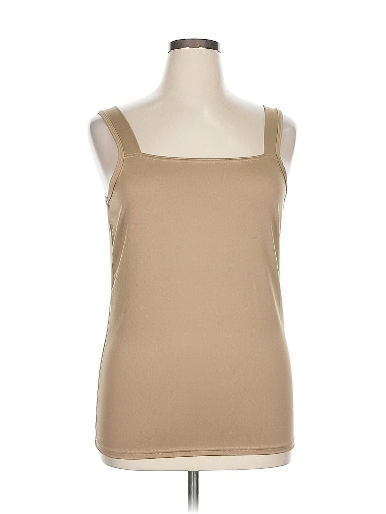 NEW DIRECTIONS Pre-owned Tank Top Tan Square Neckline Tops In Brown