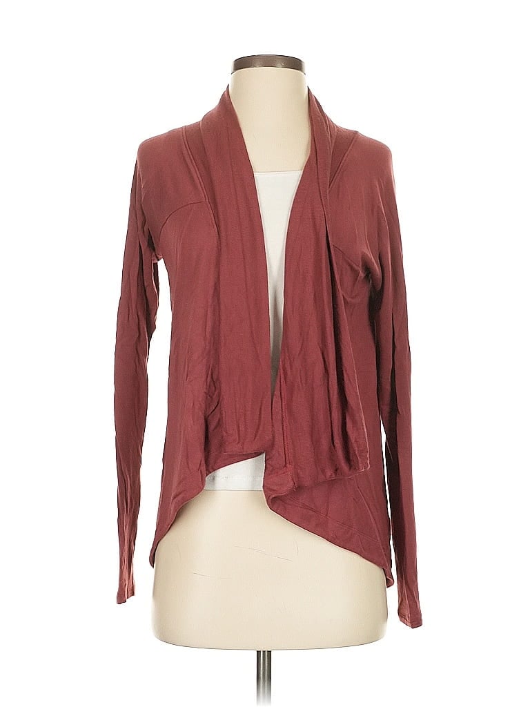 Pre-owned Athleta Cardigan Sweater In Burgundy