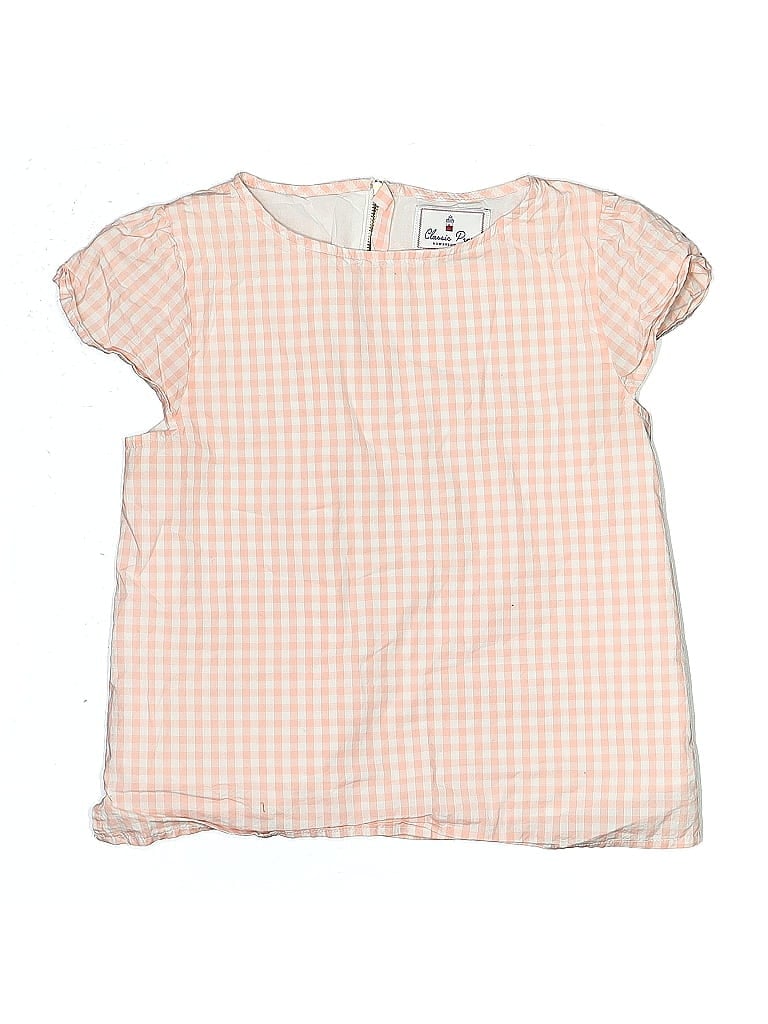 Pre-owned Classic Prep Kids' Short Sleeve Top Pink Square Neckline Tops