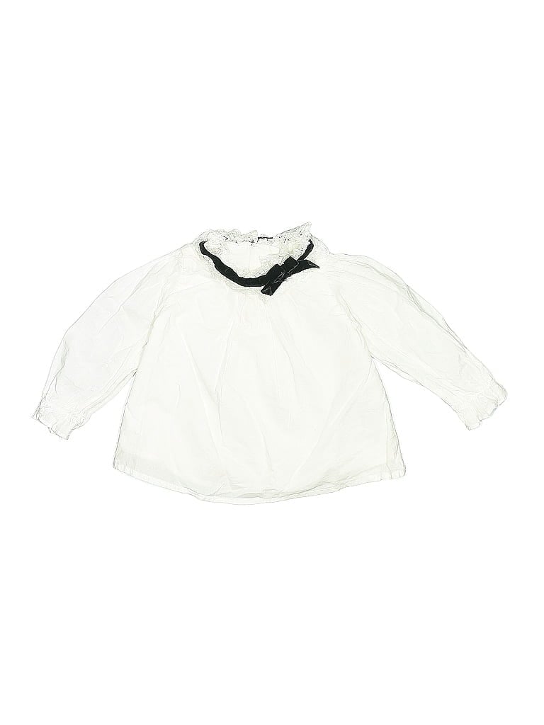 Pre-owned Janie And Jack Babies' 3/4 Sleeve Blouse In White